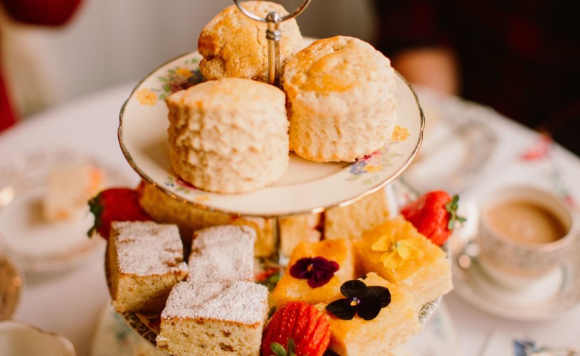 Afternoon tea cakes and scones
